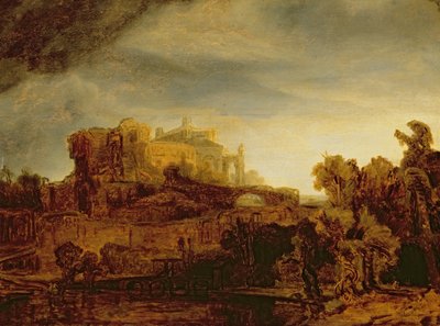 Landschaft mit einem Schloss von Rembrandt van Rijn